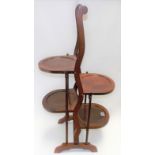 Mahogany four-tier folding cake stand