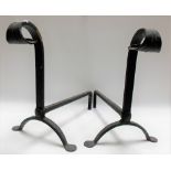 Pair of wrought iron andirons