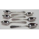 George III silver set of six Old English pattern teaspoons, maker Peter & William Bateman, London