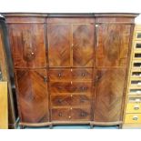 Early 20th Century Heals & Son mahogany inlaid triple robe with matching mirrorback dressing