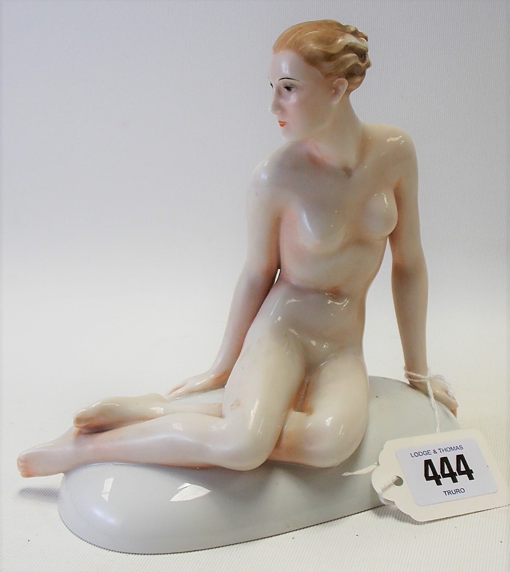 Rosenthal Germany porcelain figure of a nude seated woman, modelled by G. Schliepstein, no. 795,