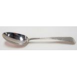 George III silver Old English pattern bright cut tablespoon by Hester Bateman, London 1780, length