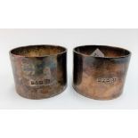 Pair of Edwardian silver napkin rings, engraved with monograms, Chester 1908, weight 3.75oz approx.