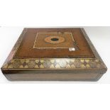 19th Century Chinese export black gilt painted lacquer games box containing original playing cards