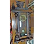 Walnut case two-train Vienna wall clock