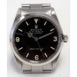 Rare Rolex Oyster Perpetual Explorer 1960's stainless steel bracelet wristwatch, no. 78350 19, the