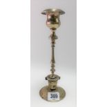 Silver plate turned candlestick with thread screw detachable nozzle & detachable base, height 22cm