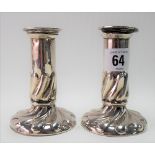 Pair of Victorian silver candlesticks by Mappin & Webb, with detachable sconces over a half