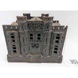 A Victorian cast iron 'County Bank' moneybox, RD No. 180427