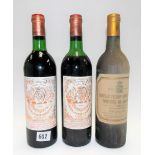 Two bottles of 1979 Chateau Pichon Longueville Pauillac-Medoc & a 1981 Chateau Pichon Longueville