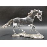 Swarovski crystal model of a galloping horse, width 18.5cm.