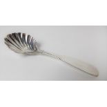 George III silver caddy spoon with scallop shell bowl, maker Thomas Watson, Newcastle