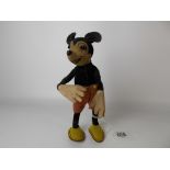 Early 20th Century Walt Disney Mickey Mouse stuffed toy figure, reg no. 730611, height 19cm.