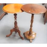 Victorian tripod table together with another pedestal occasional table (2)