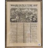 Rare early 19th Century printed broadsheet of naval interest by James Catnach, printer, 2, Monmouth-