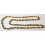 9ct hallmarked gold rope link necklace, length 46cm, weight 17.4g approx.