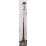 Edwardian brass telescopic standard lamp