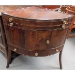 George III mahogany corner cabinet with a central door, standing on cabriole legs, width 79cm
