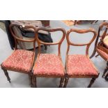 Victorian rosewood set of six balloon back dining chairs