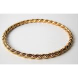 9ct gold heavy rope twist bangle, weight 28.5g approx.