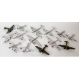 Collection of thirteen Dinky Toys diecast various fighter planes.