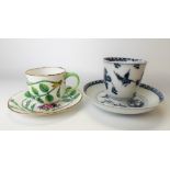 Meissen blue and white underglaze tea bowl and saucer, chinoiserie decorated with a flying bird