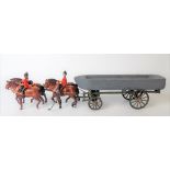 W. Britain Pontoon set no. 203 with four horses & two riders & cart