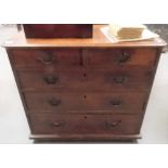 George III mahogany small chest of two short over three long graduated drawers, the rectangular