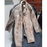 WWII Third Reich brown leather naval officer's coat