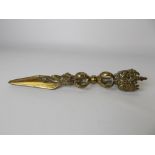Burmese brass ceremonial dagger with T section blade coming out the mouth of the beast, double