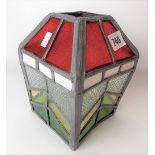Leaded stained glass hall lantern, height 17.5cm