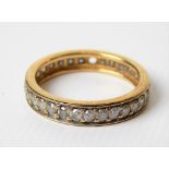 Gold & diamond full eternity ring, the diamonds of 0.03ct spread approx, weight 2.2g approx (one