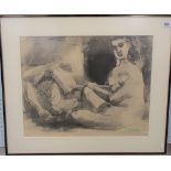 AFTER PABLO PICASSO (1881-1973) (A.R.R.) 'Homme Couche et Femme Assise'. Lithograph. With pochoir (