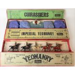 Three W. Britains boxed sets 'Cuirassiers' no. 138, 'Yeomanry' no. 159 and 'Imperial Yeomanry' no.