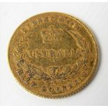 Rare 1856 Sidney Mint Australia half sovereign, weight 3.9g approx.