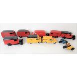 Six Dinky Toys Royal Mail vans, including two 260s; together with an AA Road Service and Petrol