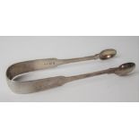 Pair of George IV silver sugar tongs by W. Lister, Newcastle 1823, weight 1.30oz approx.
