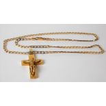 9ct hallmarked gold crucifix upon a 9ct hallmarked gold curb link chain, weight 15.4g approx.