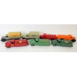 Seven various Dinky Toys diecast lorries with advertising.