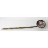 George III silver toddy ladle, with oval bowl and twisted baleen handle, length 32.5cm, hallmarks