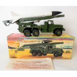 Dinky Toys diecast Honest John missile launcher no. 665 with missile & instructions, boxed