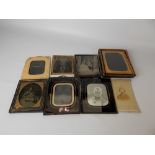 Collection of six Victorian Ambrotype and Daguerreotype portrait photographs, an American portrait