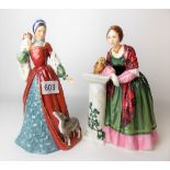 Two Royal Doulton lady figures 'Anne Boleyn' HN3232, edition no. 734/9,500 and 'Florence