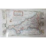 Folder of 18th/19th Century unframed Cornwall maps.