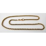 A 9ct hallmarked gold rope twist chain, weight 9.9g approx