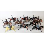 Eleven W. Britain figures '13th Duke of Connaught's own Lancers', possibly re-painted