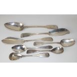 Seven pieces of Georgian & Victorian Irish silver cutlery, weight overall 6oz approx.