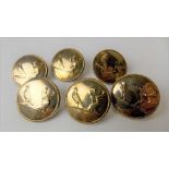 Set of six Victorian brass livery buttons by Charles Pitt & Co, 50 St Martins Lane, London