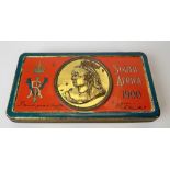 Queen Victoria 1900 New Year Boer War gift tin with original chocolate bar.