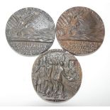 Three Lusitania 1915 medallions